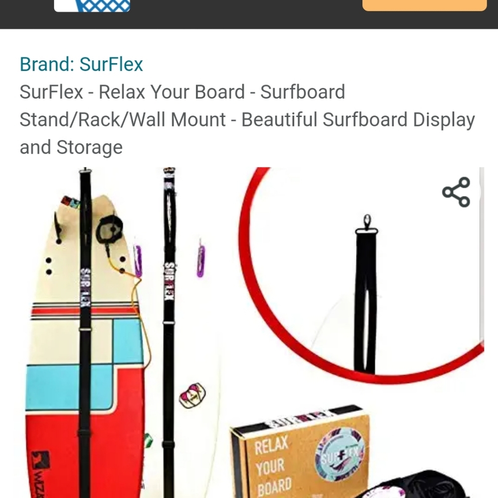 NIB Surflex surfboard wall mount hanger rack